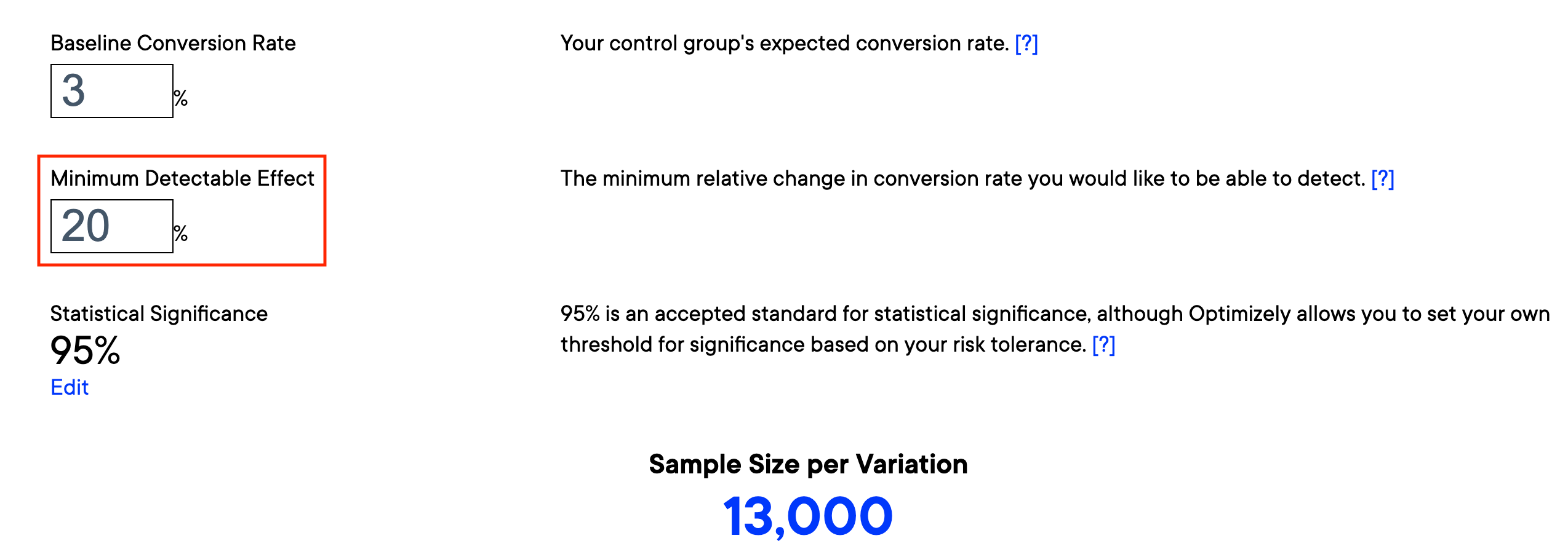 minimum-detectable-effect